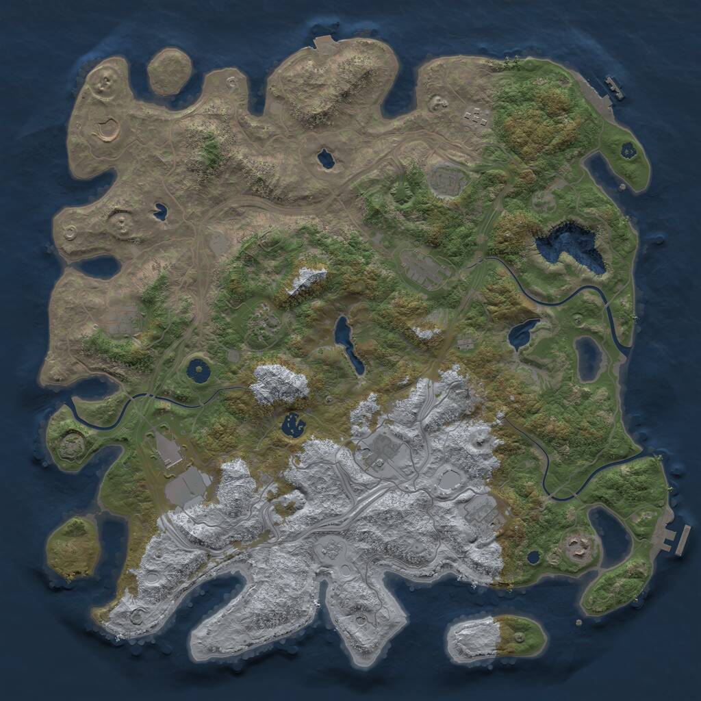 Rust Map: Procedural Map, Size: 4500, Seed: 1791269313, 17 Monuments