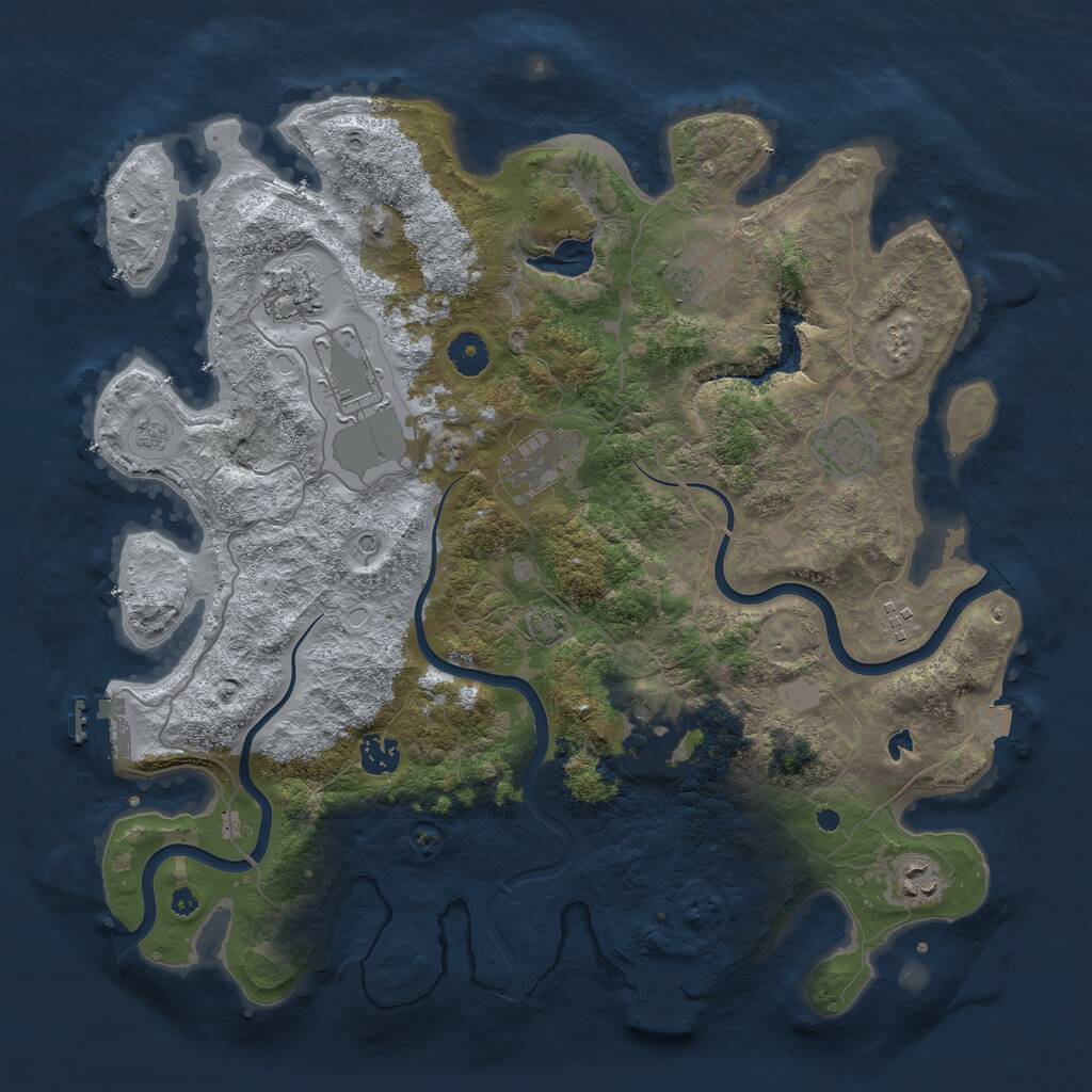 Rust Map: Procedural Map, Size: 4000, Seed: 852792829, 15 Monuments