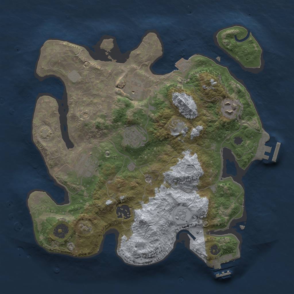 Rust Map: Procedural Map, Size: 3000, Seed: 8082545, 13 Monuments
