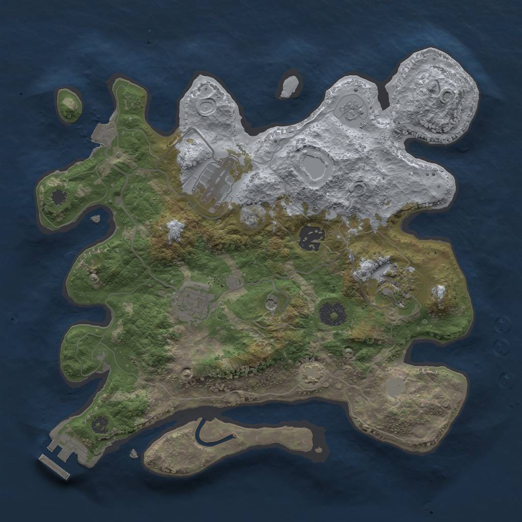 Rust Map: Procedural Map, Size: 3000, Seed: 89232, 11 Monuments