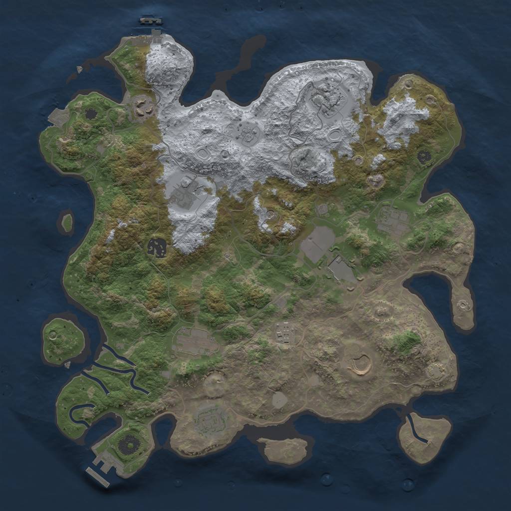 Rust Map: Procedural Map, Size: 3750, Seed: 277552, 18 Monuments