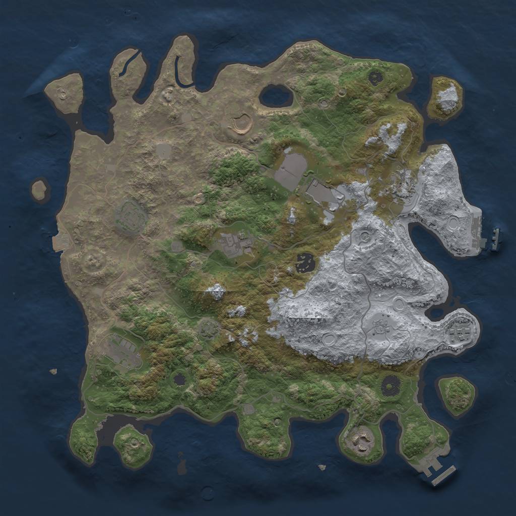 Rust Map: Procedural Map, Size: 3750, Seed: 1243147929, 17 Monuments