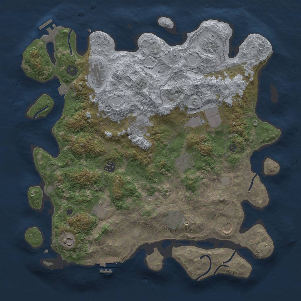 Rust Map: Procedural Map, Size: 4000, Seed: 18847362, 19 Monuments