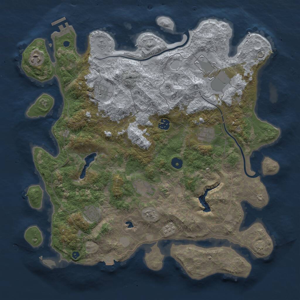 Rust Map: Procedural Map, Size: 4000, Seed: 18847362, 13 Monuments