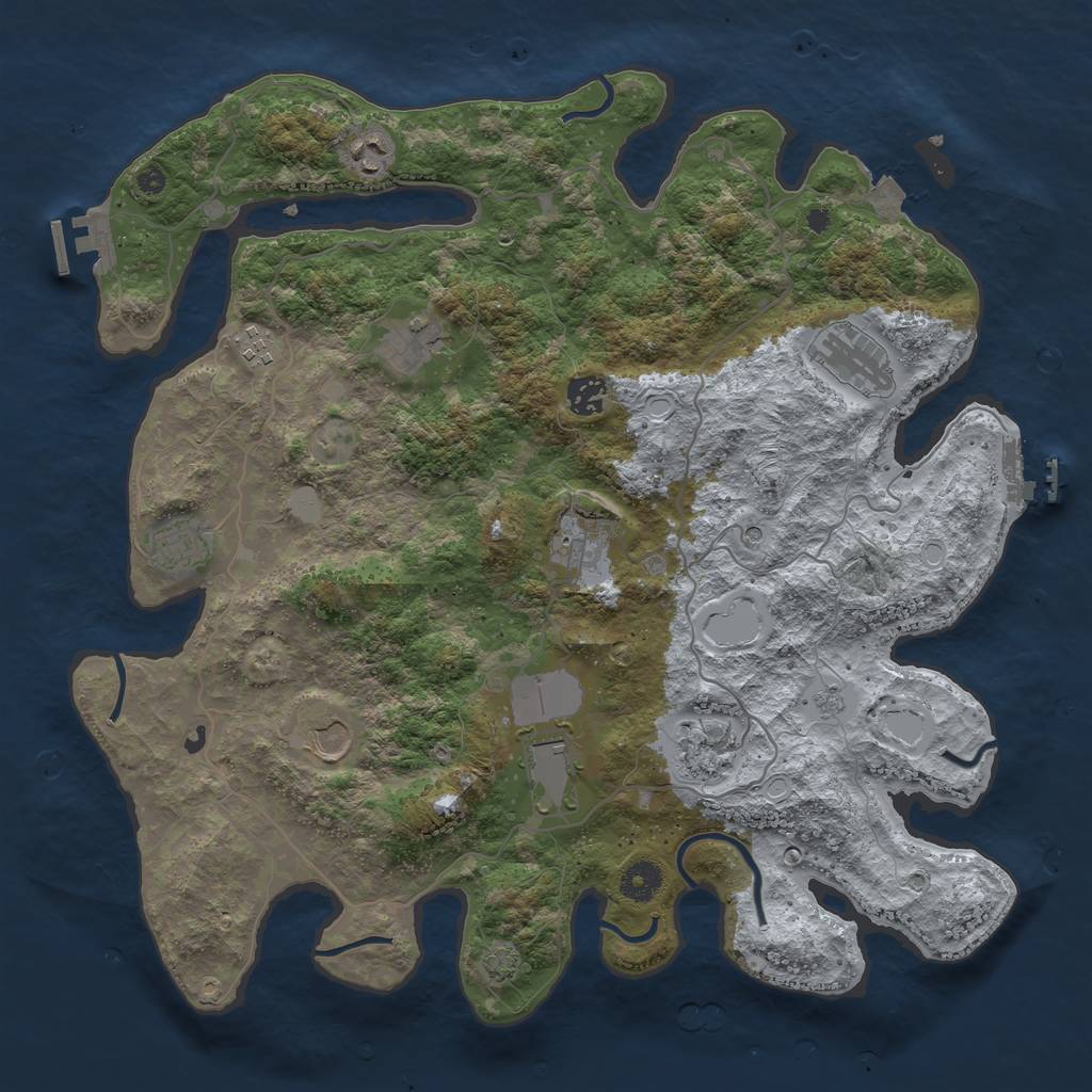 Rust Map: Procedural Map, Size: 4000, Seed: 1495858156, 18 Monuments