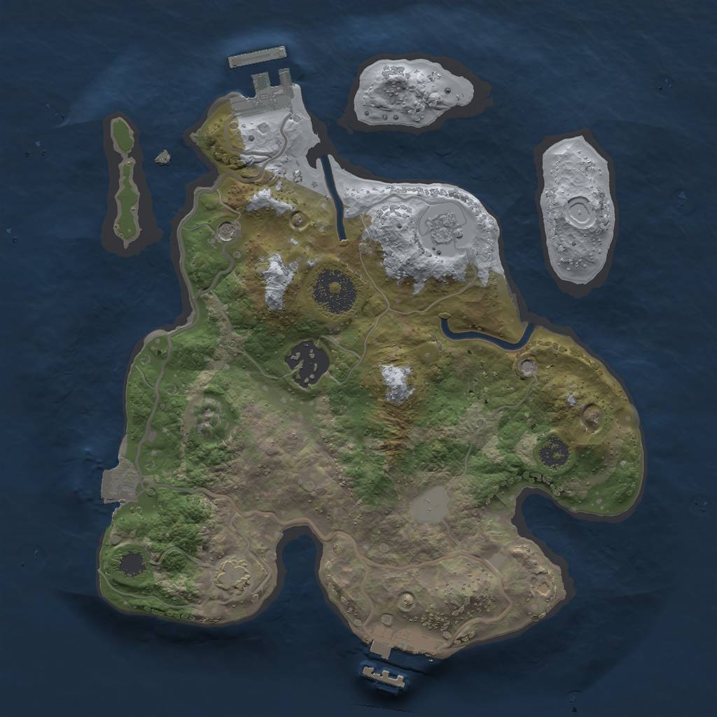 Rust Map: Procedural Map, Size: 2500, Seed: 92, 9 Monuments