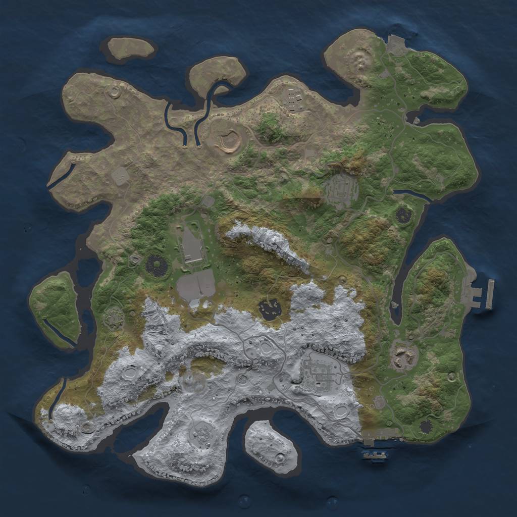 Rust Map: Procedural Map, Size: 3500, Seed: 567797589, 15 Monuments