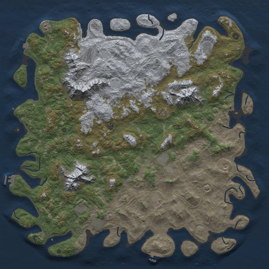 Rust Map: Procedural Map, Size: 6000, Seed: 126815391, 19 Monuments