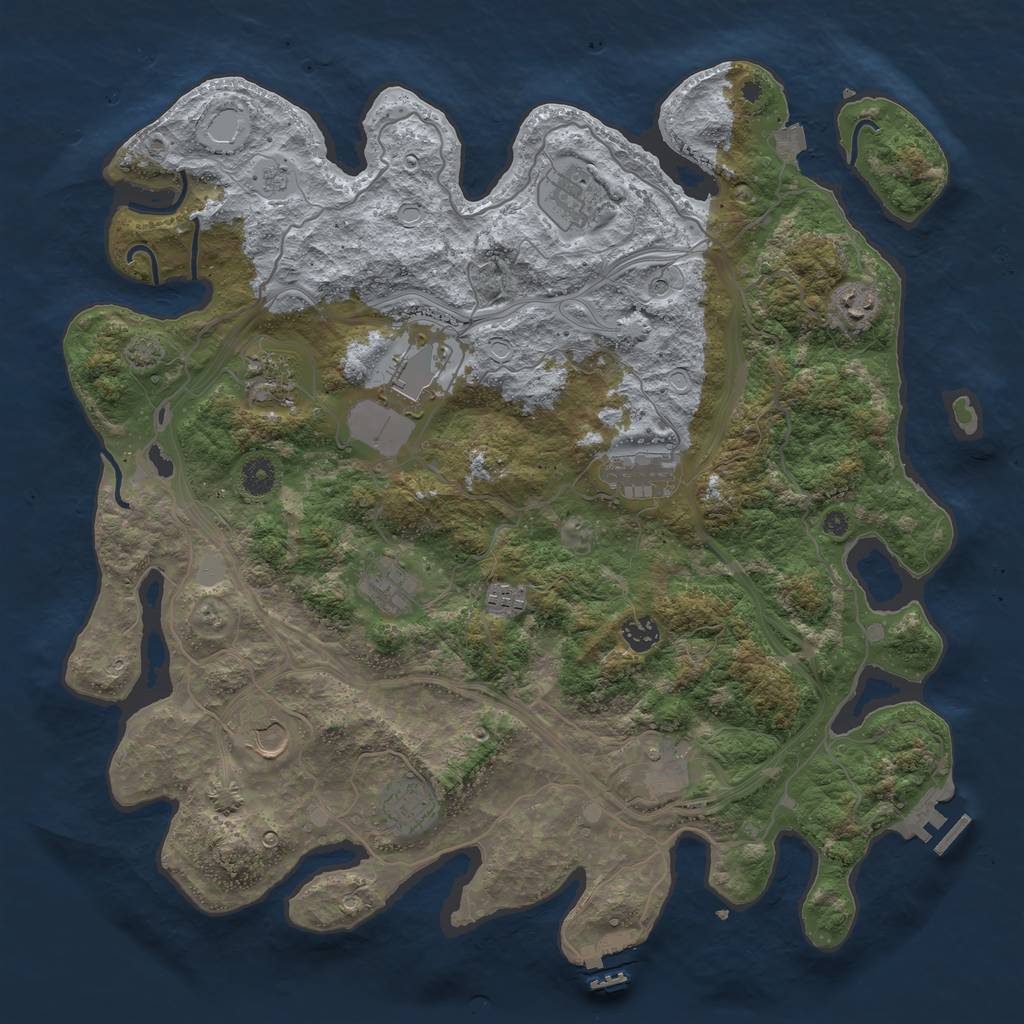 Rust Map: Procedural Map, Size: 4250, Seed: 1686, 19 Monuments