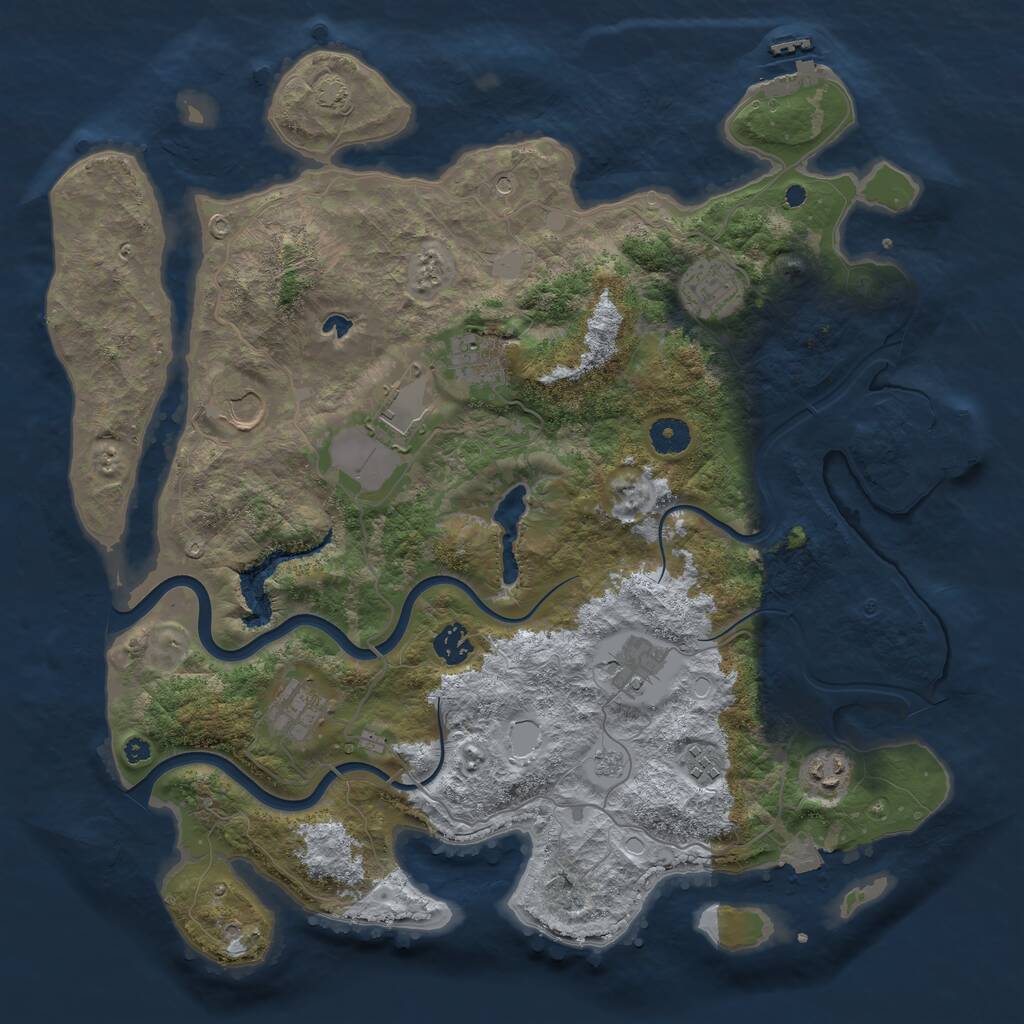 Rust Map: Procedural Map, Size: 4000, Seed: 951873722, 15 Monuments