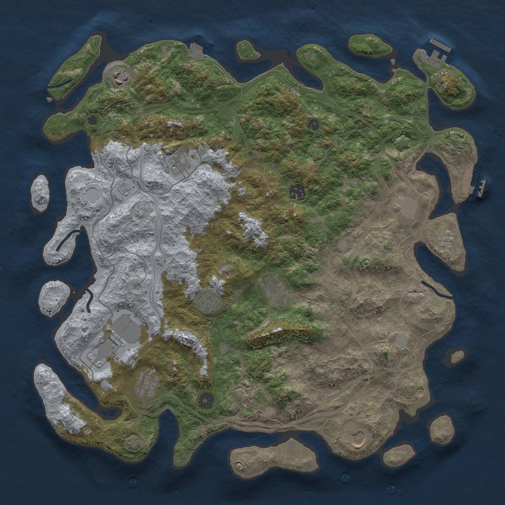 Rust Map: Procedural Map, Size: 4500, Seed: 1657709961, 19 Monuments