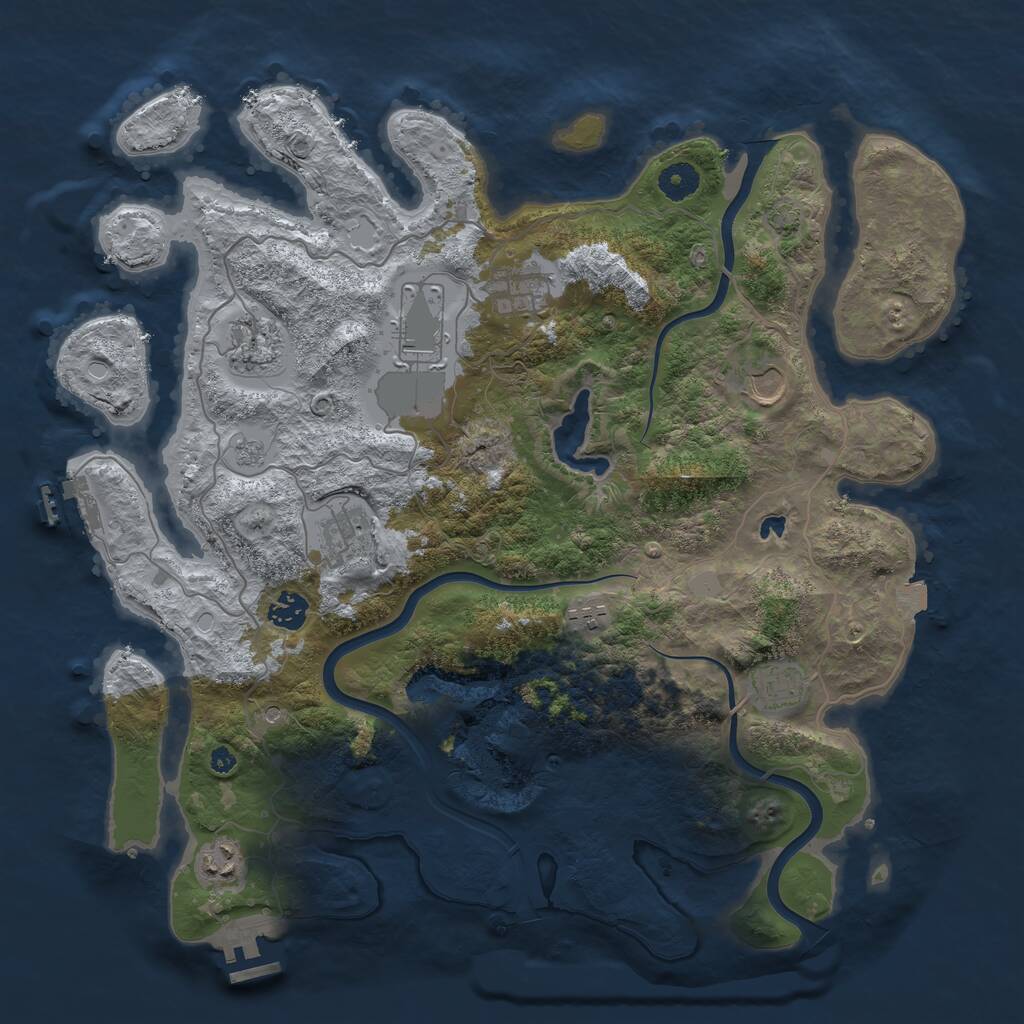 Rust Map: Procedural Map, Size: 4000, Seed: 2089816597, 15 Monuments