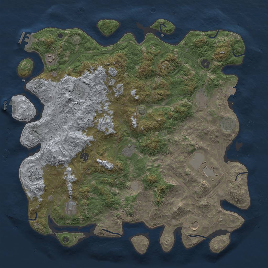 Rust Map: Procedural Map, Size: 4500, Seed: 651987515, 19 Monuments