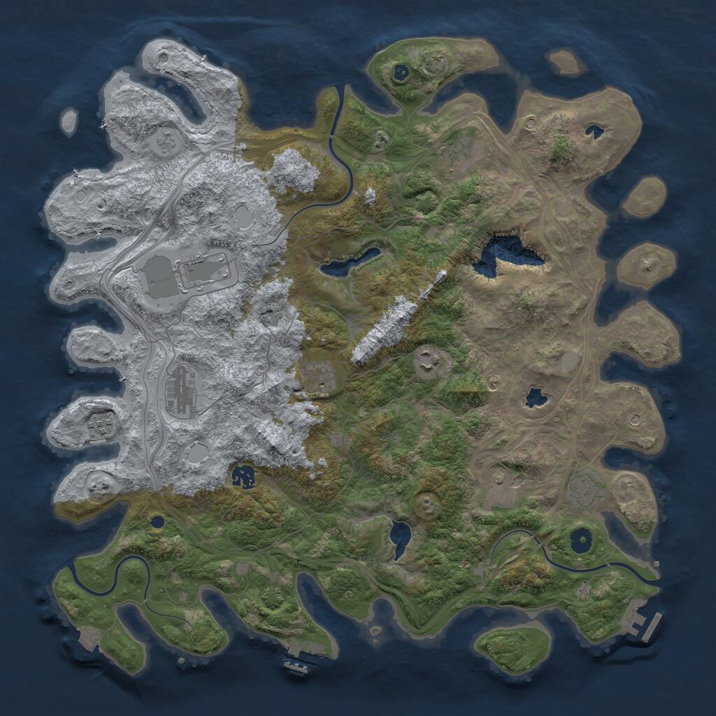 Rust Map: Procedural Map, Size: 4500, Seed: 966467, 15 Monuments