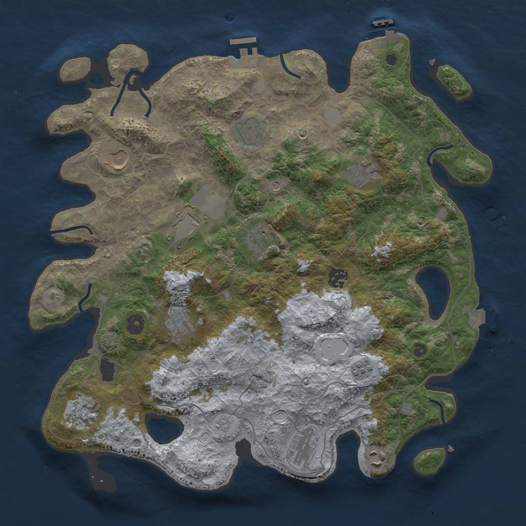 Rust Map: Procedural Map, Size: 4000, Seed: 1754010452, 19 Monuments