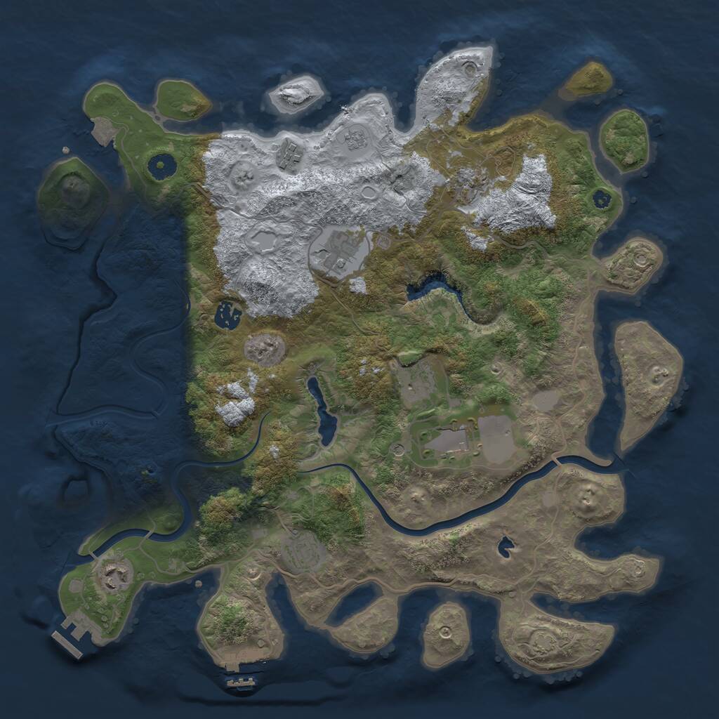 Rust Map: Procedural Map, Size: 4000, Seed: 366196770, 14 Monuments