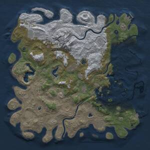 Thumbnail Rust Map: Procedural Map, Size: 5000, Seed: 2076884955, 16 Monuments