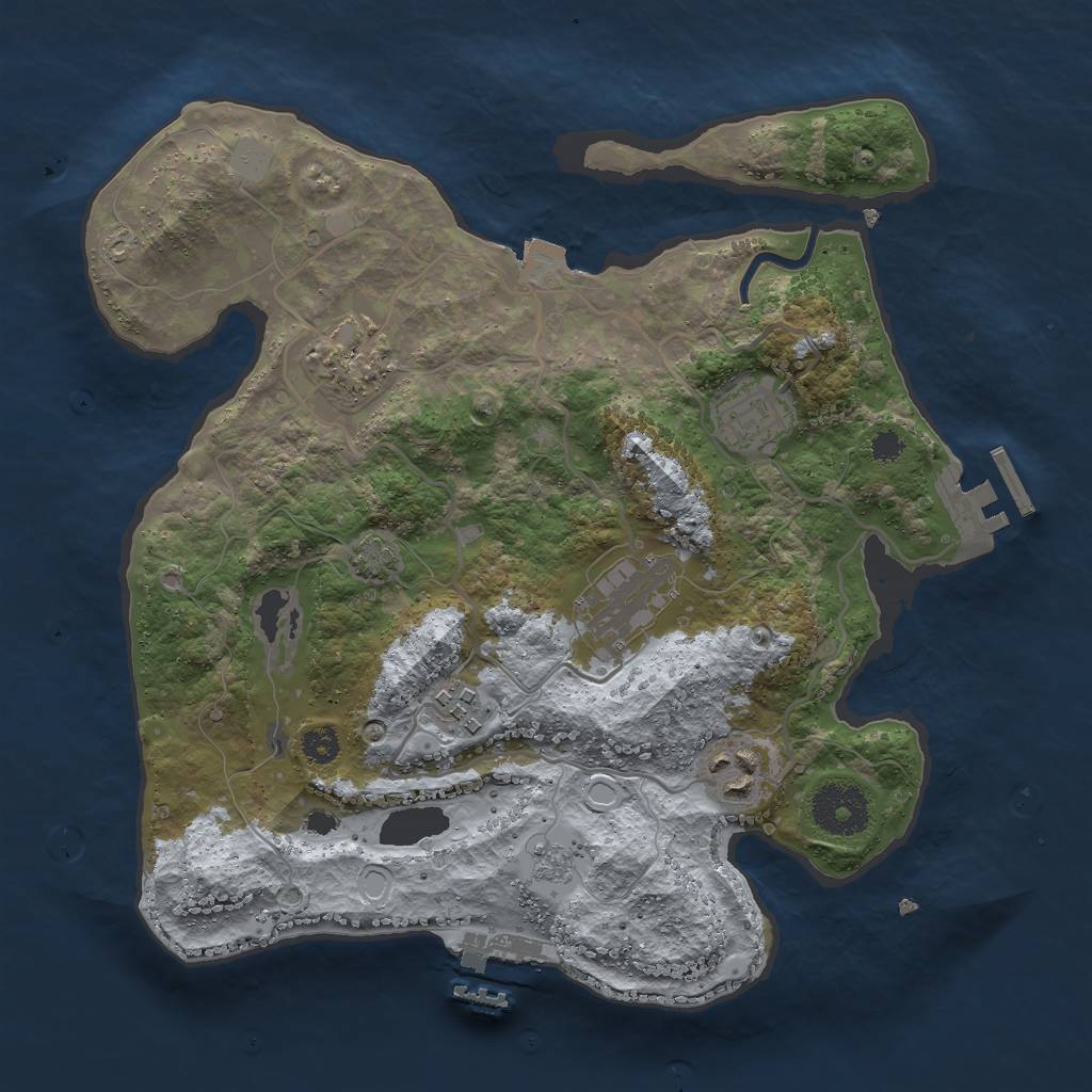 Rust Map: Procedural Map, Size: 3000, Seed: 84626, 12 Monuments