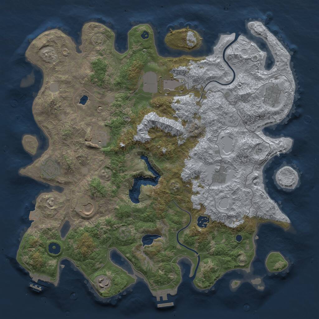 Rust Map: Procedural Map, Size: 4000, Seed: 1804976420, 14 Monuments