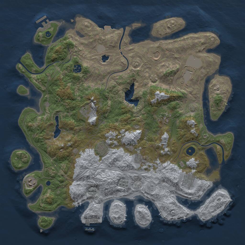 Rust Map: Procedural Map, Size: 4250, Seed: 1094575152, 16 Monuments