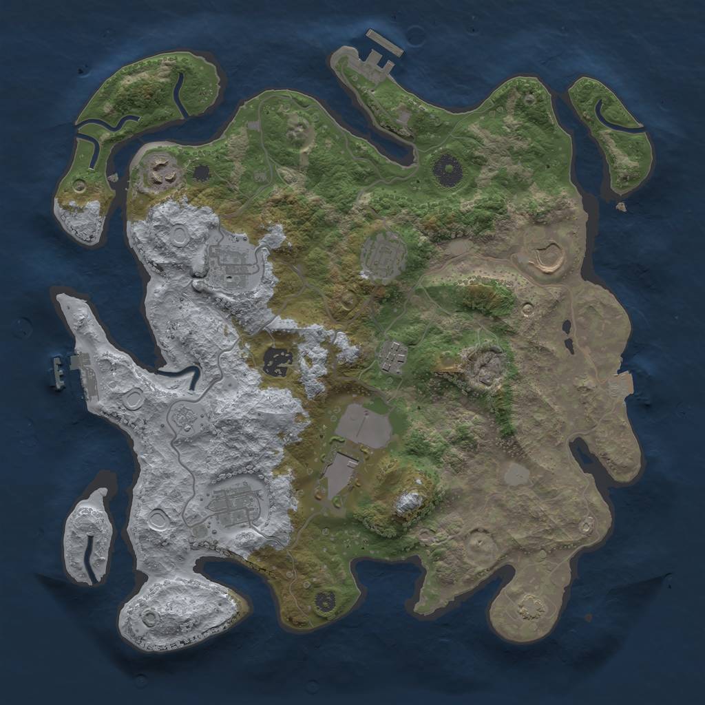 Rust Map: Procedural Map, Size: 3500, Seed: 850798, 15 Monuments