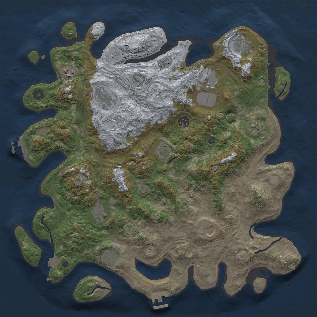 Rust Map: Procedural Map, Size: 4250, Seed: 573318287, 19 Monuments