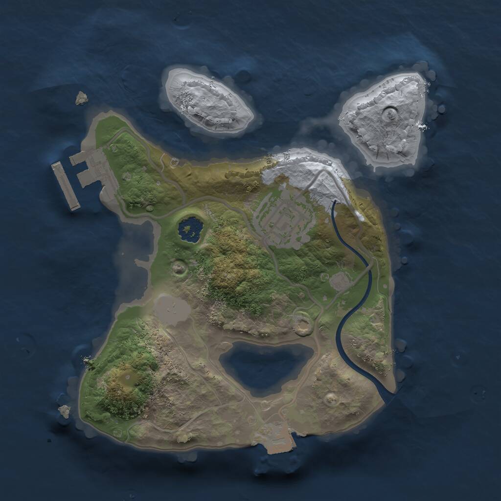 Rust Map: Procedural Map, Size: 2000, Seed: 62833922, 3 Monuments
