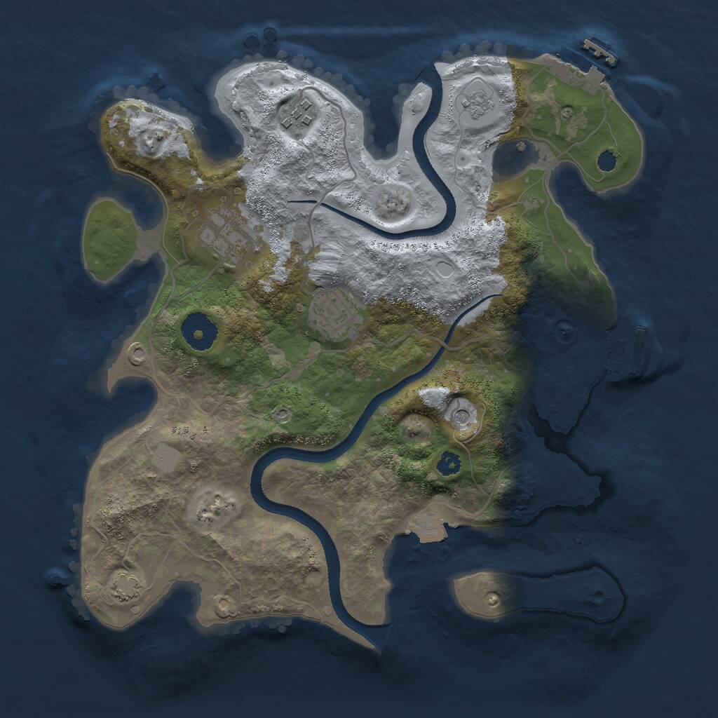 Rust Map: Procedural Map, Size: 3000, Seed: 86102712, 9 Monuments