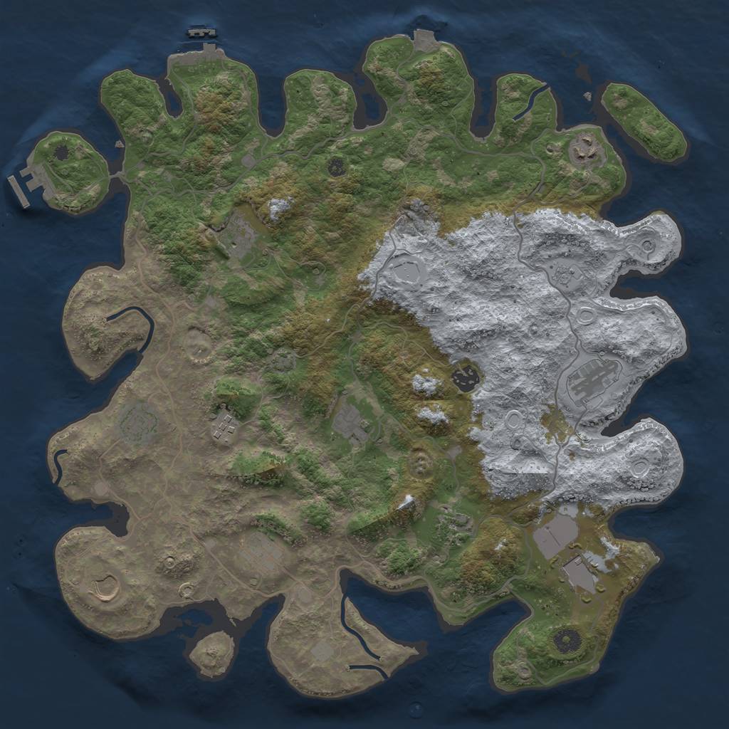 Rust Map: Procedural Map, Size: 4200, Seed: 3509000, 19 Monuments