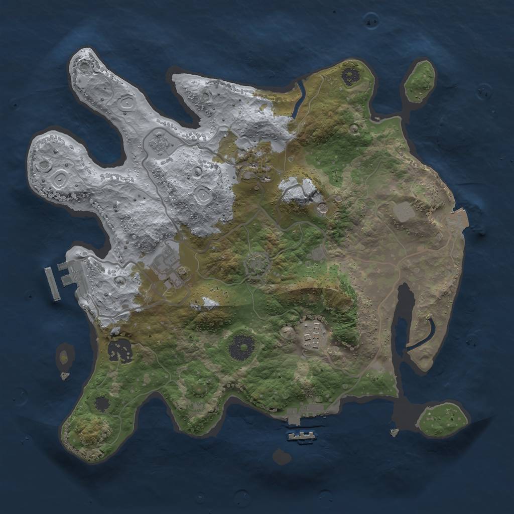 Rust Map: Procedural Map, Size: 3000, Seed: 399069806, 12 Monuments