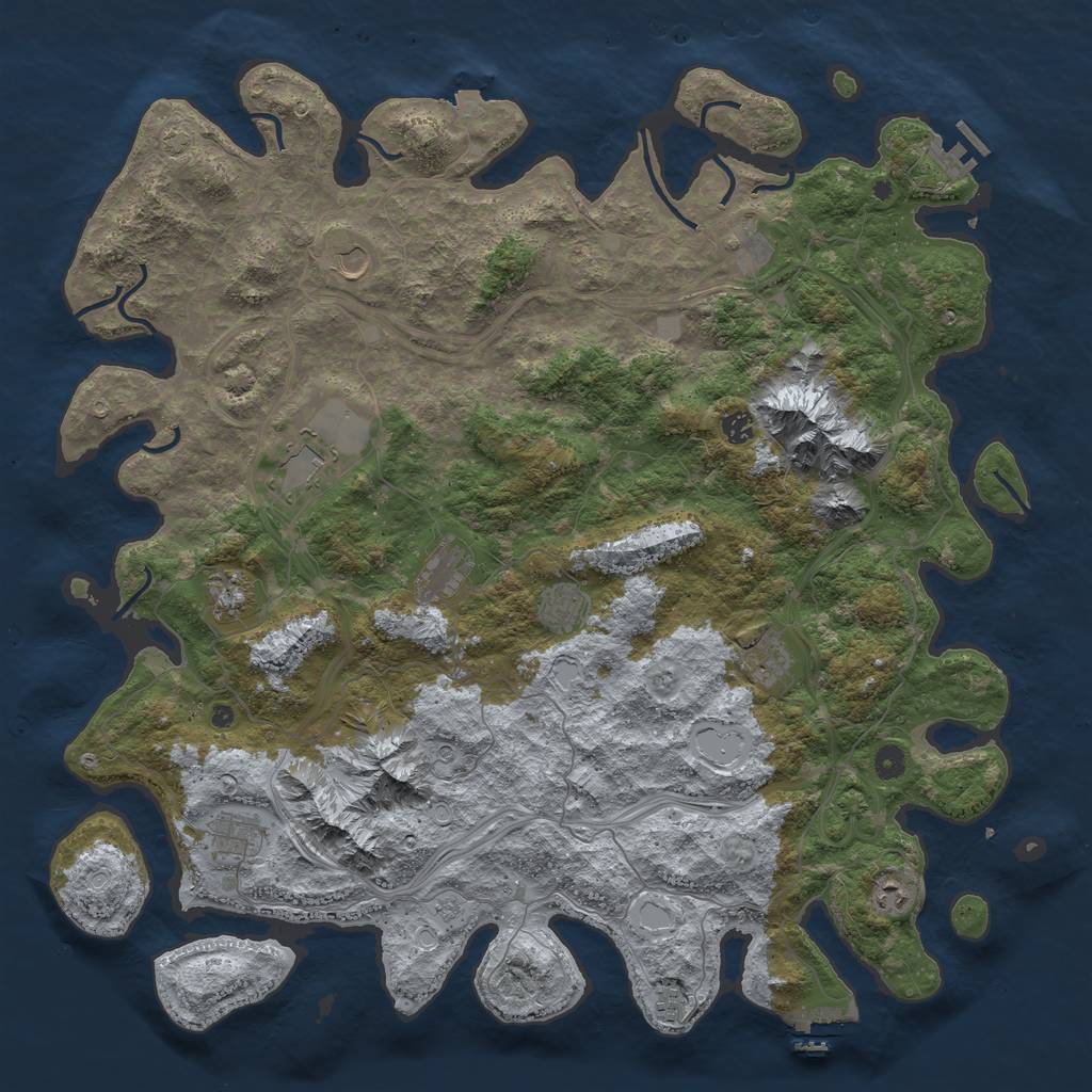 Rust Map: Procedural Map, Size: 5000, Seed: 1356351631, 19 Monuments