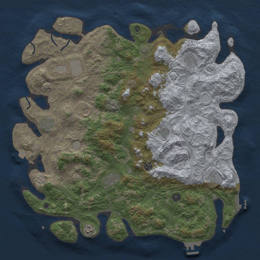 Rust Map: Procedural Map, Size: 4500, Seed: 1574019733, 19 Monuments