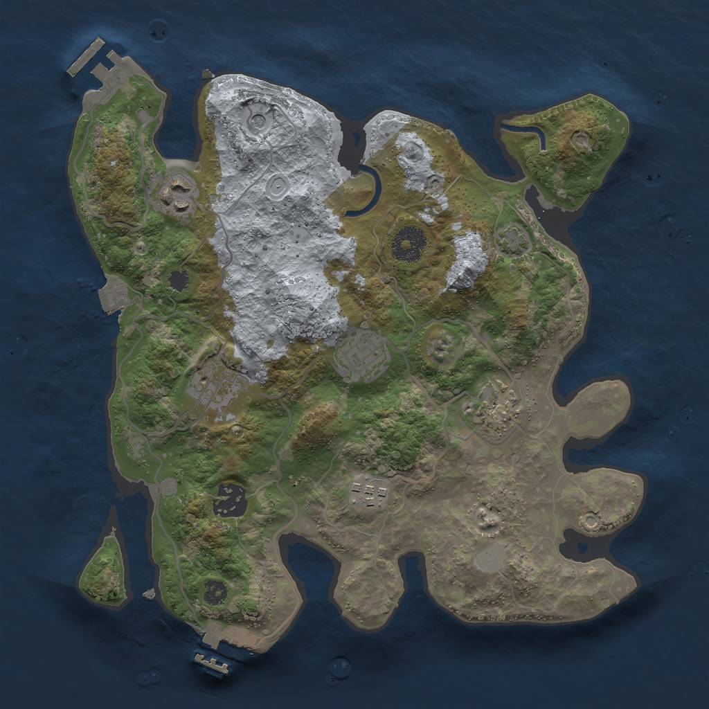 Rust Map: Procedural Map, Size: 3000, Seed: 109937005, 13 Monuments