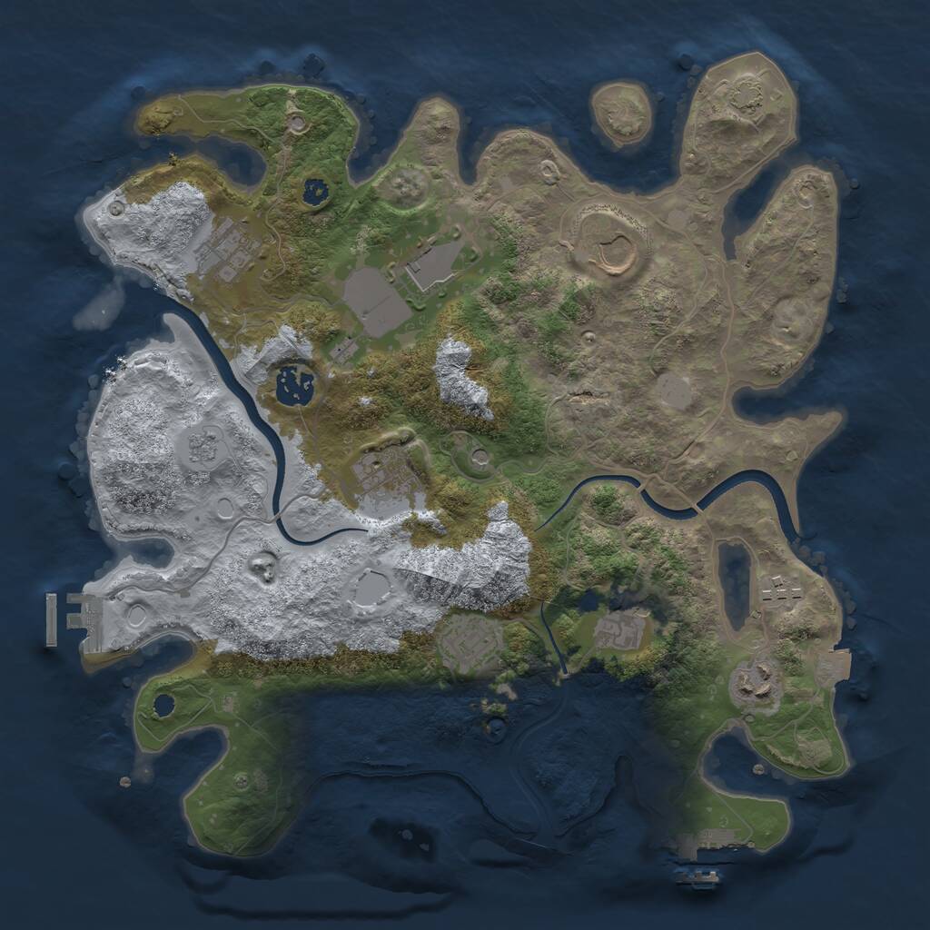 Rust Map: Procedural Map, Size: 3500, Seed: 467478453, 15 Monuments