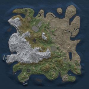 Thumbnail Rust Map: Procedural Map, Size: 3500, Seed: 467478453, 17 Monuments