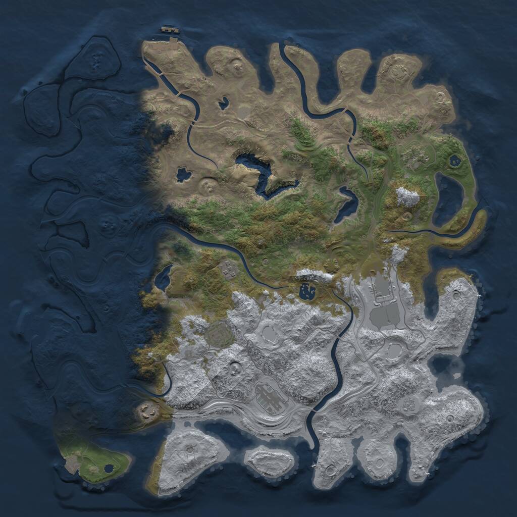 Rust Map: Procedural Map, Size: 4600, Seed: 12458754, 13 Monuments