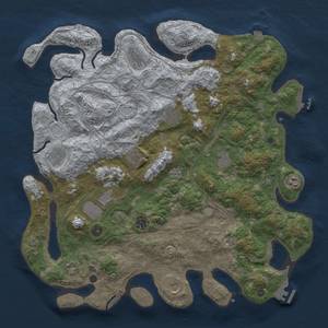 Thumbnail Rust Map: Procedural Map, Size: 4500, Seed: 1335453025, 19 Monuments