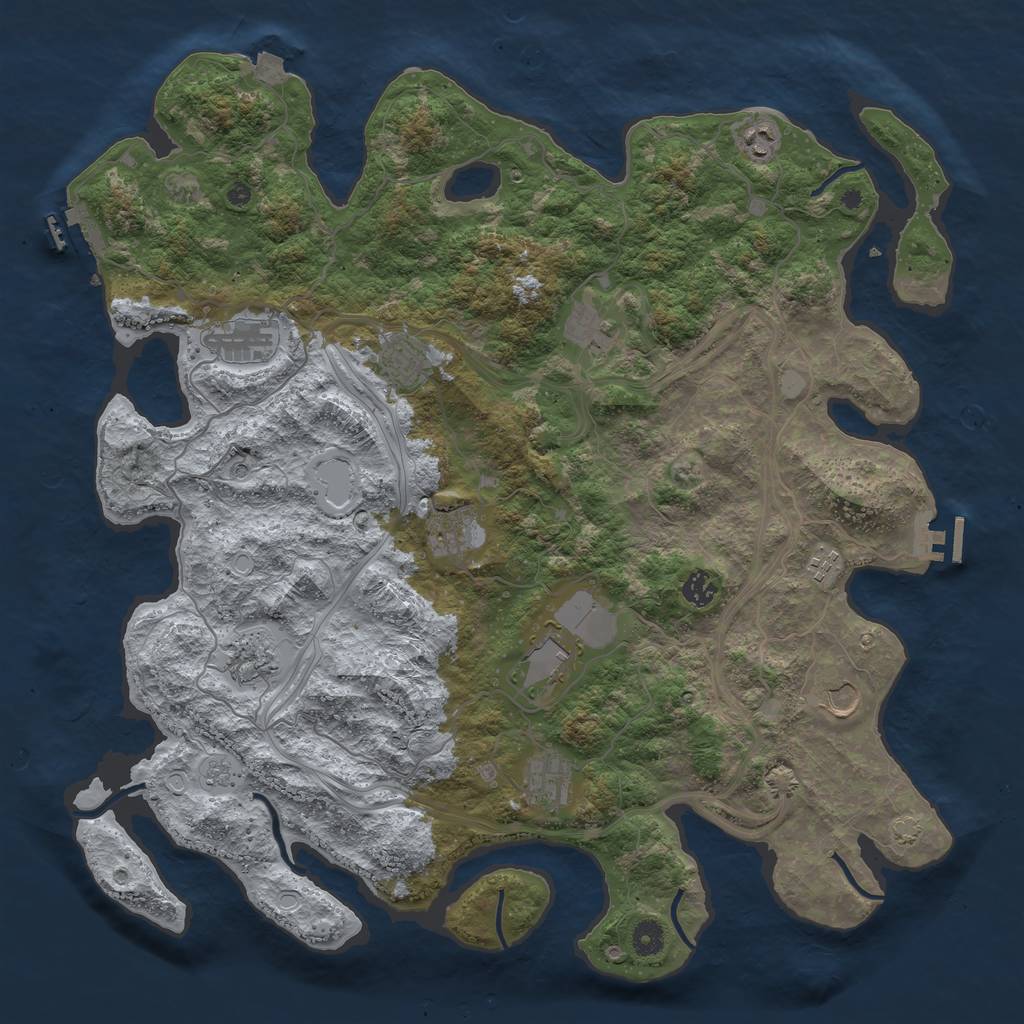 Rust Map: Procedural Map, Size: 4500, Seed: 3447231, 19 Monuments