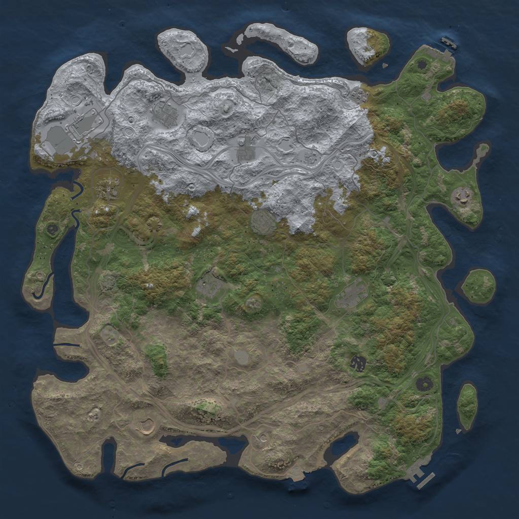 Rust Map: Procedural Map, Size: 4796, Seed: 1204072555, 19 Monuments