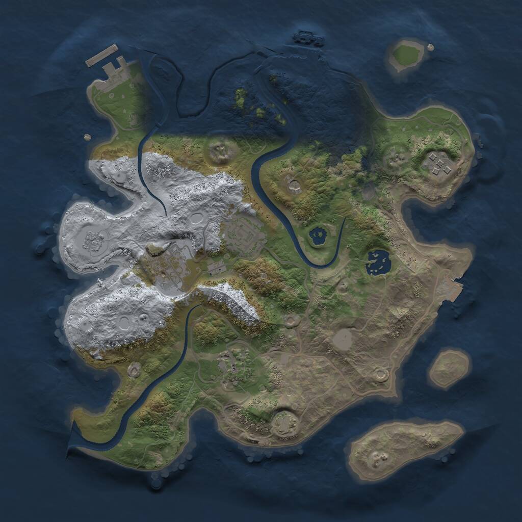 Rust Map: Procedural Map, Size: 3000, Seed: 86598, 11 Monuments