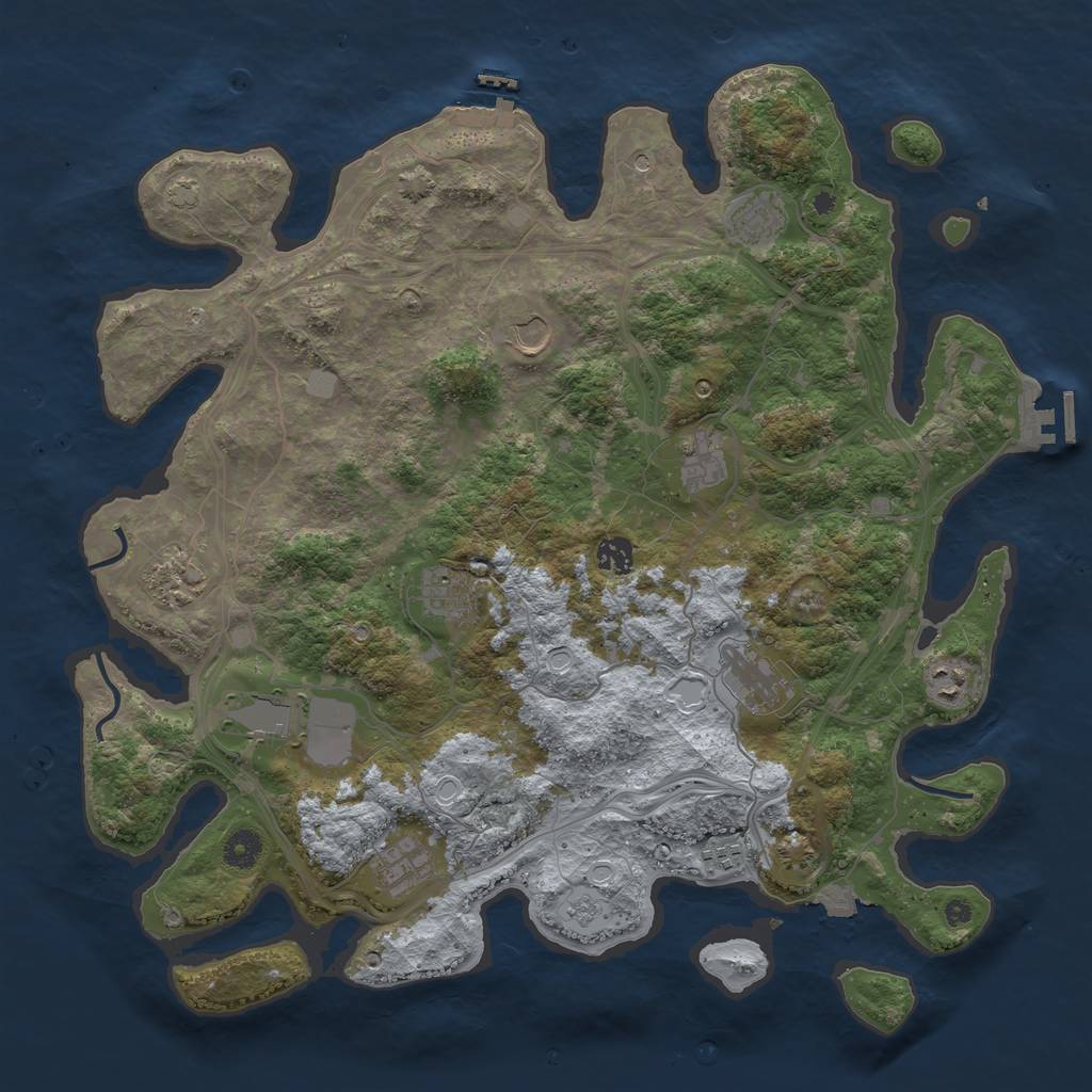 Rust Map: Procedural Map, Size: 4250, Seed: 691477657, 19 Monuments