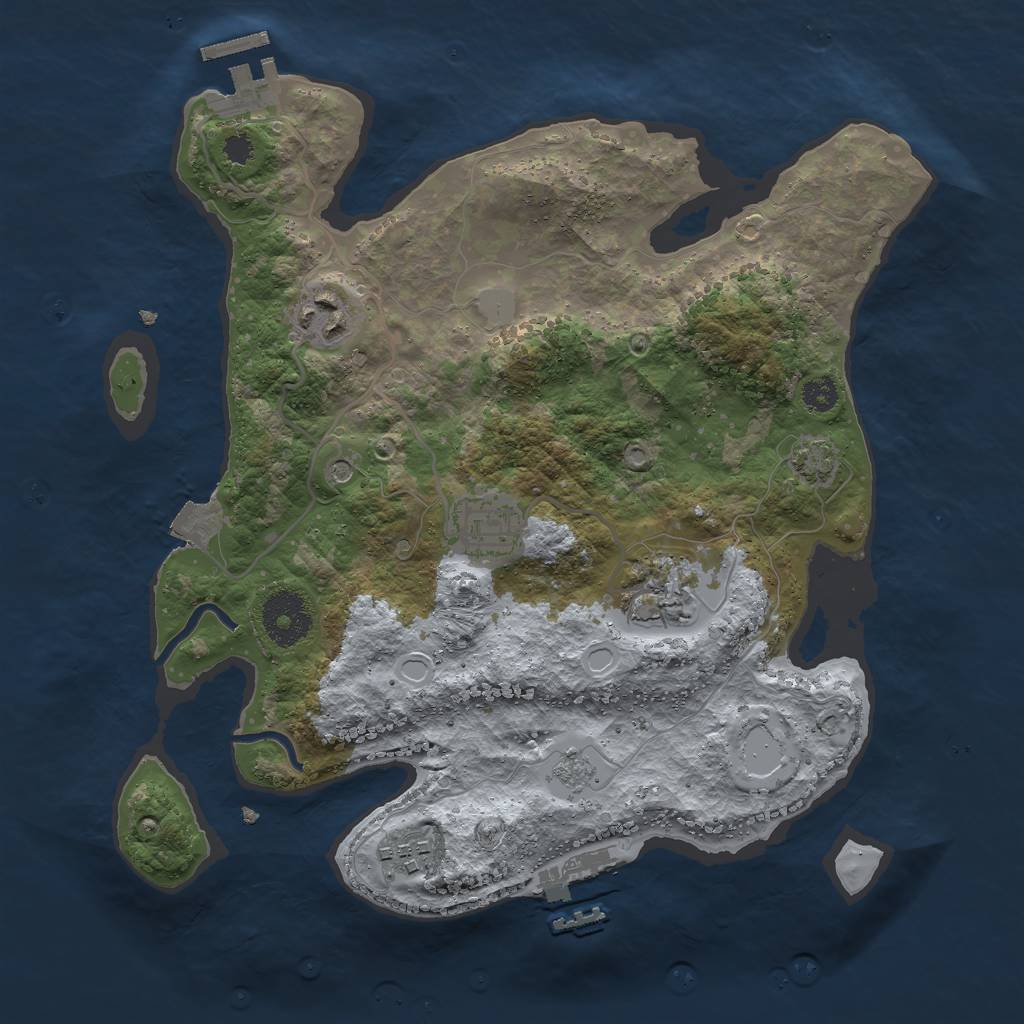 Rust Map: Procedural Map, Size: 3000, Seed: 3267589, 12 Monuments