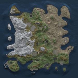 Thumbnail Rust Map: Procedural Map, Size: 3500, Seed: 1999796606, 16 Monuments