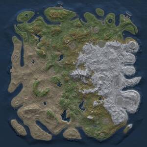 Thumbnail Rust Map: Procedural Map, Size: 5000, Seed: 2144446594, 16 Monuments