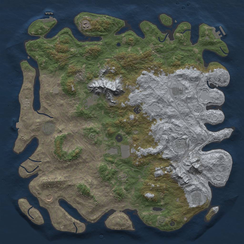 Rust Map: Procedural Map, Size: 5000, Seed: 2144446594, 19 Monuments