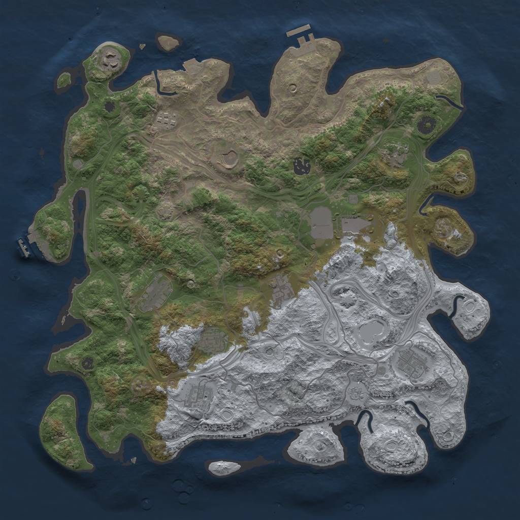 Rust Map: Procedural Map, Size: 4250, Seed: 3711365, 19 Monuments