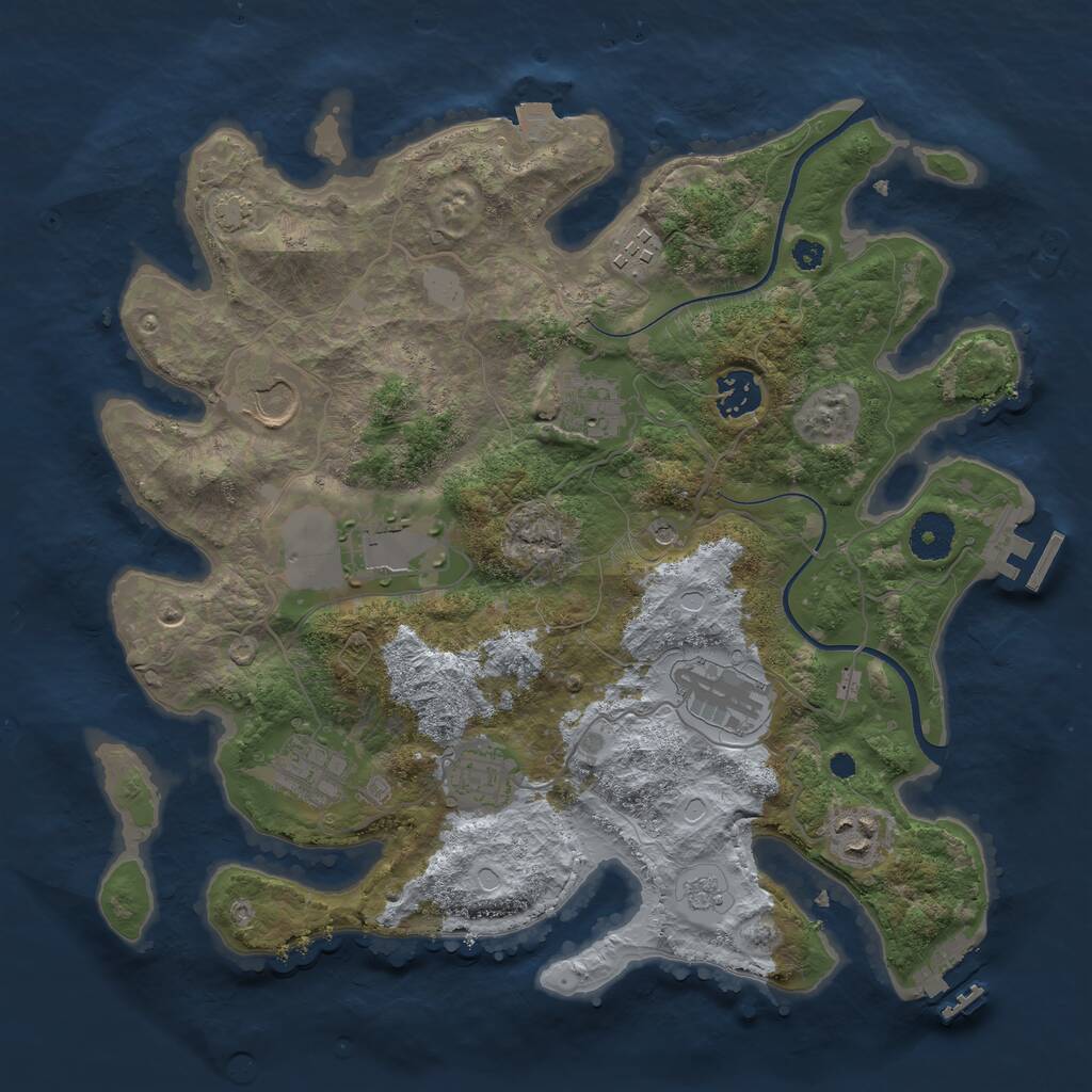 Rust Map: Procedural Map, Size: 3500, Seed: 359878431, 15 Monuments