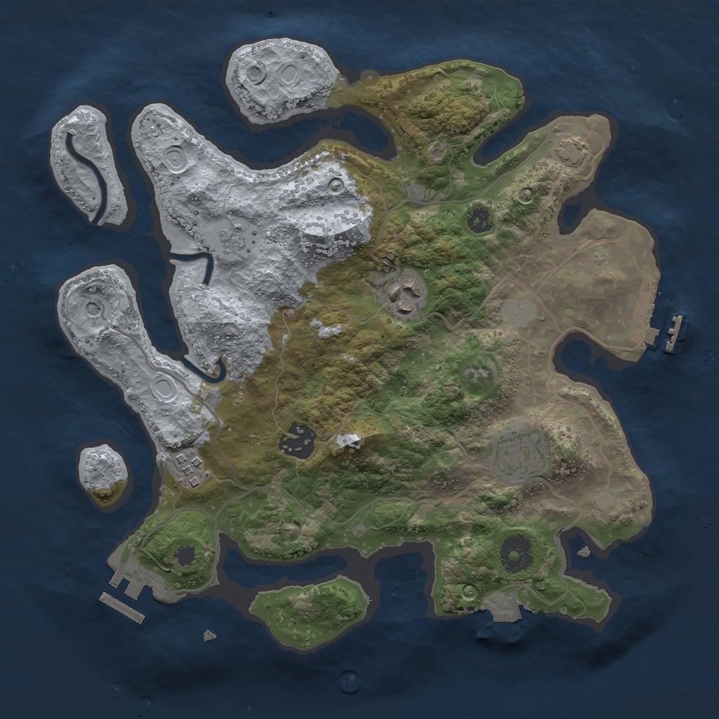 Rust Map: Procedural Map, Size: 3000, Seed: 869360708, 12 Monuments
