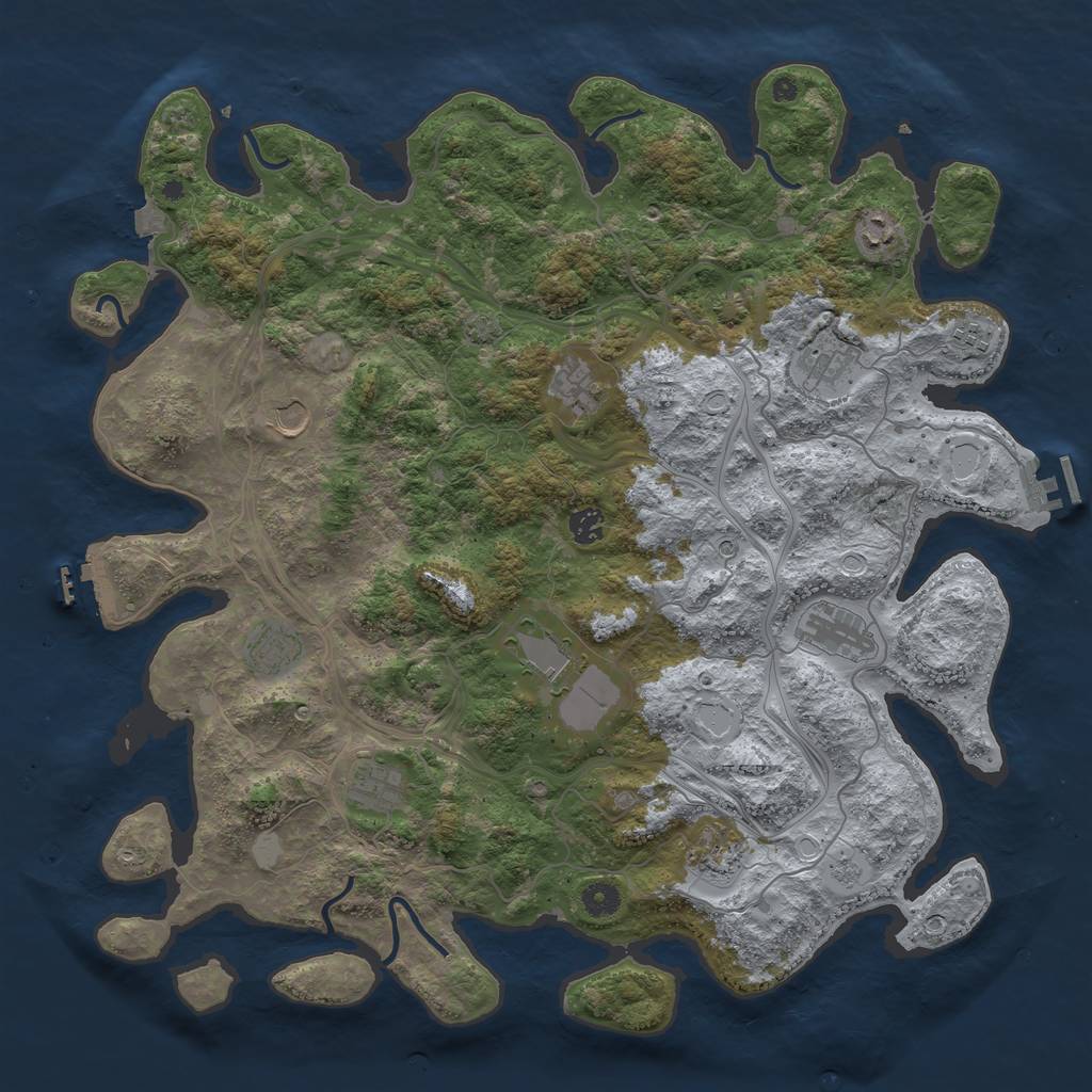 Rust Map: Procedural Map, Size: 4500, Seed: 348367826, 19 Monuments