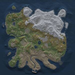 Thumbnail Rust Map: Procedural Map, Size: 3500, Seed: 122378914, 14 Monuments